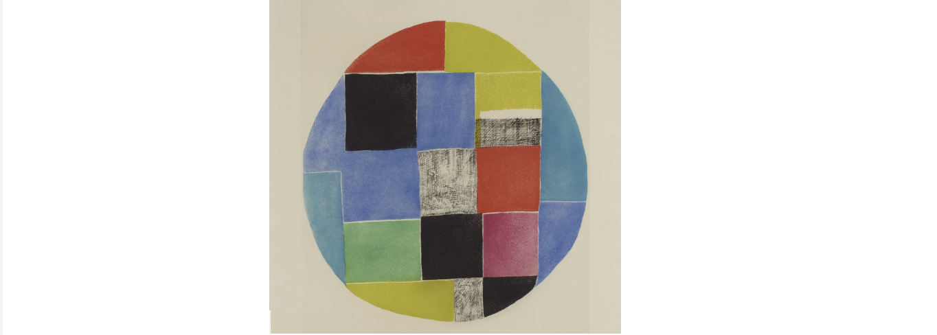 Sonia Delaunay-Terk, Untitled, ca. 1970; Etching and aquatint on paper, 26 x 19 3/4 in.; National Museum of Women in the Arts, Gift of Wilhelmina Cole Holladay